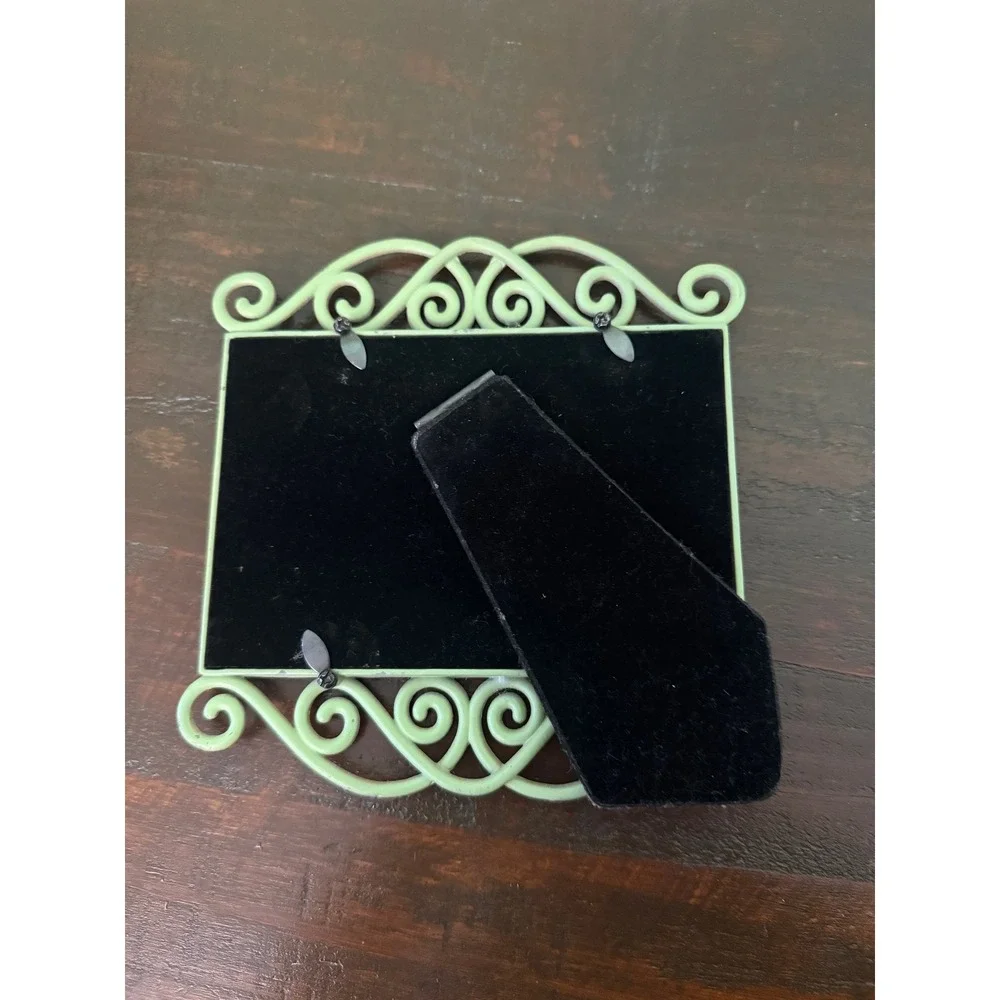 Carr Frames 4x6 Horizontal Metal Scroll Picture Frame Distressed Seafoam Green